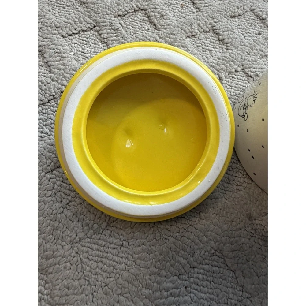 Peanuts Woodstock Easter Spring Gibson Ceramic Canister Jar with Yellow Lid